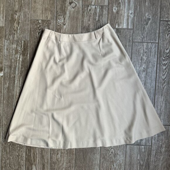 Talbots Skirt NEW Womens Vintage Beige A Line 12 Wool‎ Deadstock Cottagecore - Picture 6 of 6